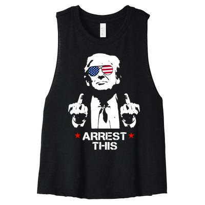 Trump Arrest This Funny Trump 2024 Convicted Felon Women's Racerback Cropped Tank