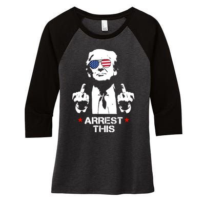 Trump Arrest This Funny Trump 2024 Convicted Felon Women's Tri-Blend 3/4-Sleeve Raglan Shirt