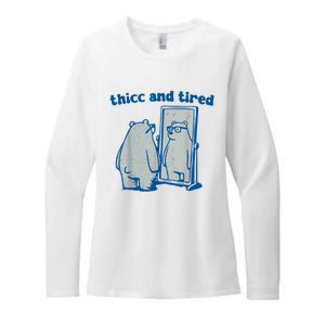 Thicc And Tired Bear Womens CVC Long Sleeve Shirt