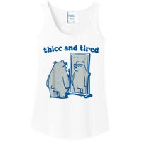 Thicc And Tired Bear Ladies Essential Tank