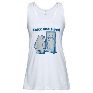 Thicc And Tired Bear Ladies Essential Flowy Tank