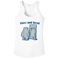 Thicc And Tired Bear Ladies PosiCharge Competitor Racerback Tank