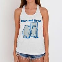 Thicc And Tired Bear Women's Knotted Racerback Tank