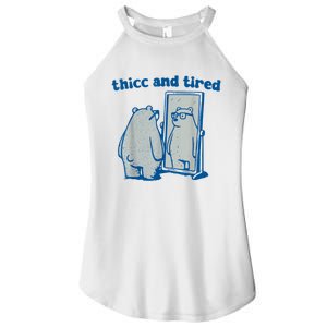 Thicc And Tired Bear Women's Perfect Tri Rocker Tank