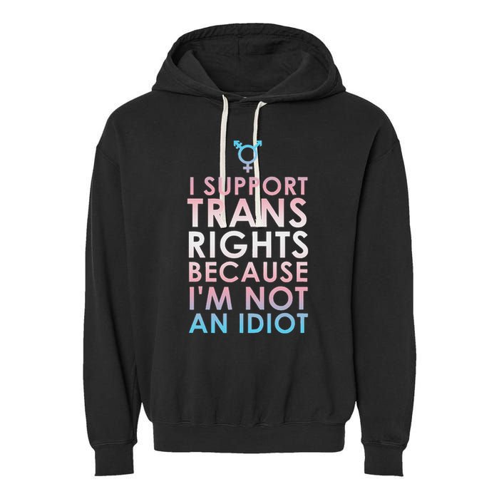 Transgender Ally Trans Pride Flag Support Garment-Dyed Fleece Hoodie