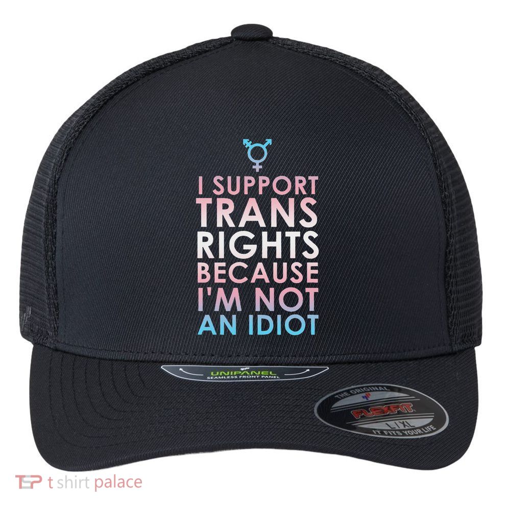 Transgender Ally Trans Pride Flag Support Flexfit Unipanel Trucker Cap