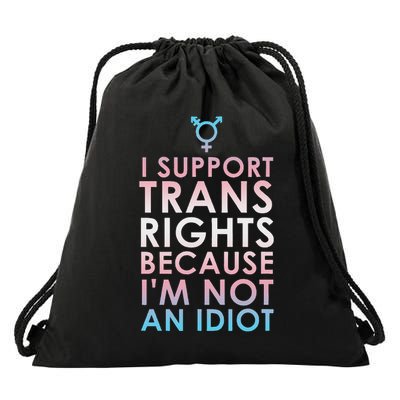 Transgender Ally Trans Pride Flag Support Drawstring Bag