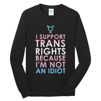 Transgender Ally Trans Pride Flag Support Tall Long Sleeve T-Shirt