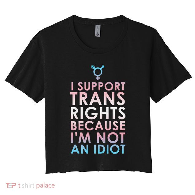 Transgender Ally Trans Pride Flag Support Crop Top