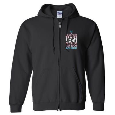 Transgender Ally Trans Pride Flag Support Full Zip Hoodie