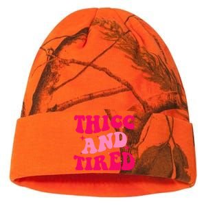 Thicc And Tired Funny Saying Groovy Great Gift Kati Licensed 12" Camo Beanie