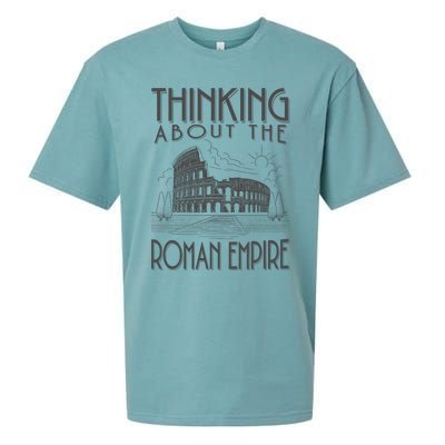 Thinking About The Roman Empire Funny Rome Meme Dad Joke Sueded Cloud Jersey T-Shirt