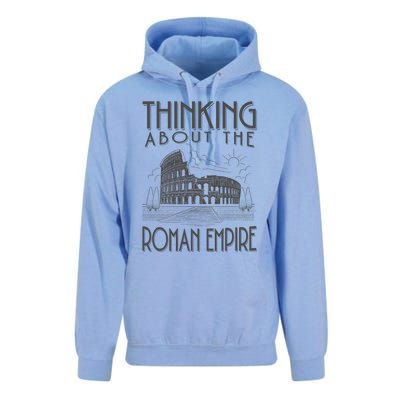 Thinking About The Roman Empire Funny Rome Meme Dad Joke Unisex Surf Hoodie