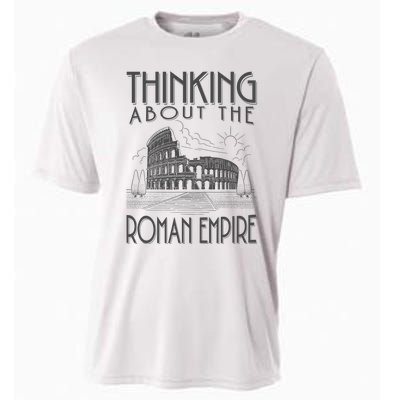 Thinking About The Roman Empire Funny Rome Meme Dad Joke Cooling Performance Crew T-Shirt