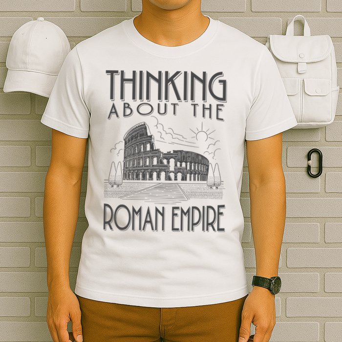 Thinking About The Roman Empire Funny Rome Meme Dad Joke T-Shirt