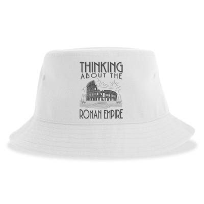 Thinking About The Roman Empire Funny Rome Meme Dad Joke Sustainable Bucket Hat