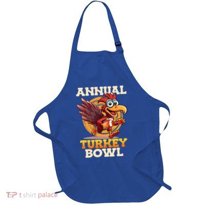 Thanksgiving Annual Turkey Bowl American Football Turkeys Gift Full-Length Apron With Pockets