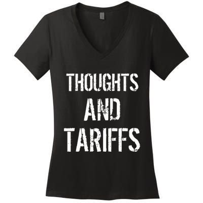 Thoughts And Tariffs Red Voters Kamala Harris Voters Saying Women's V-Neck T-Shirt