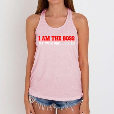 Ti Am The Boss Gift My Wife Said I Could Be Gift Women's Knotted Racerback Tank