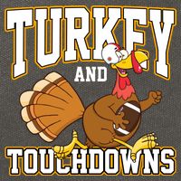 Turkey And Touchdowns Thanksgiving Football Cotton Canvas Backpack