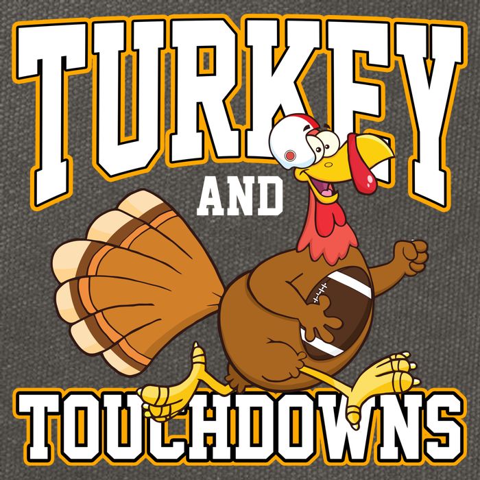 Turkey And Touchdowns Thanksgiving Football Cotton Canvas Backpack