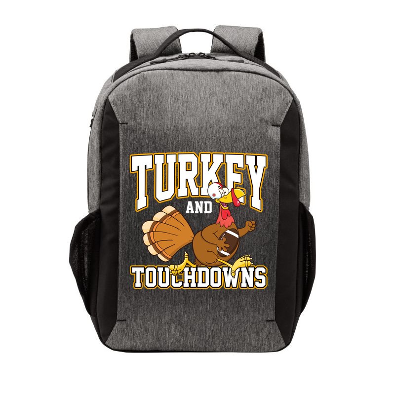 Turkey And Touchdowns Thanksgiving Football Vector Backpack