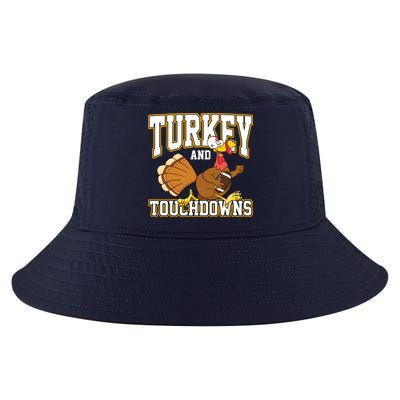 Turkey And Touchdowns Thanksgiving Football Cool Comfort Performance Bucket Hat