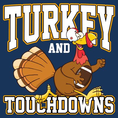 Turkey And Touchdowns Thanksgiving Football T-Shirt