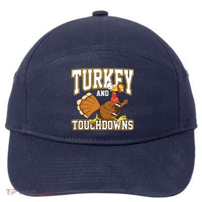 Turkey And Touchdowns Thanksgiving Football 7-Panel Snapback Hat