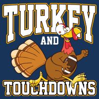 Turkey And Touchdowns Thanksgiving Football Premium T-Shirt