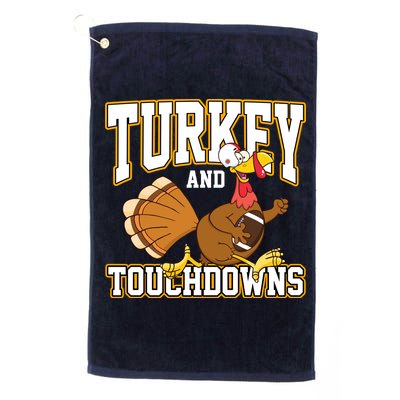 Turkey And Touchdowns Thanksgiving Football Golf Towel