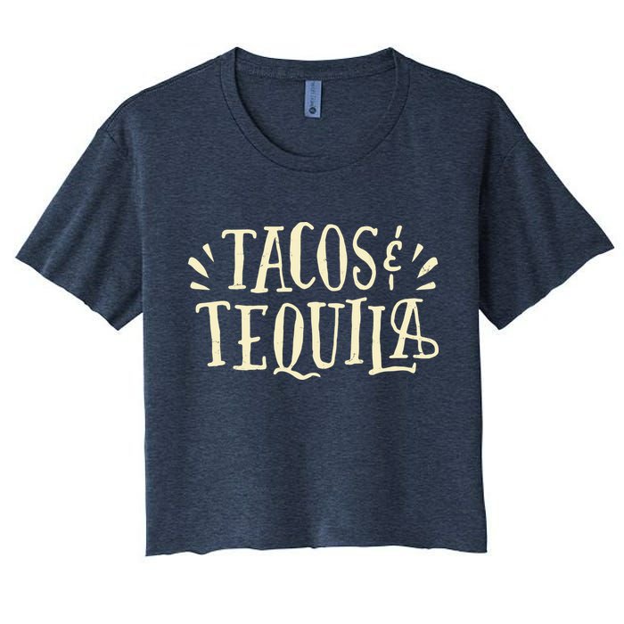 Tacos And Tequila Party Women's Crop Top Tee