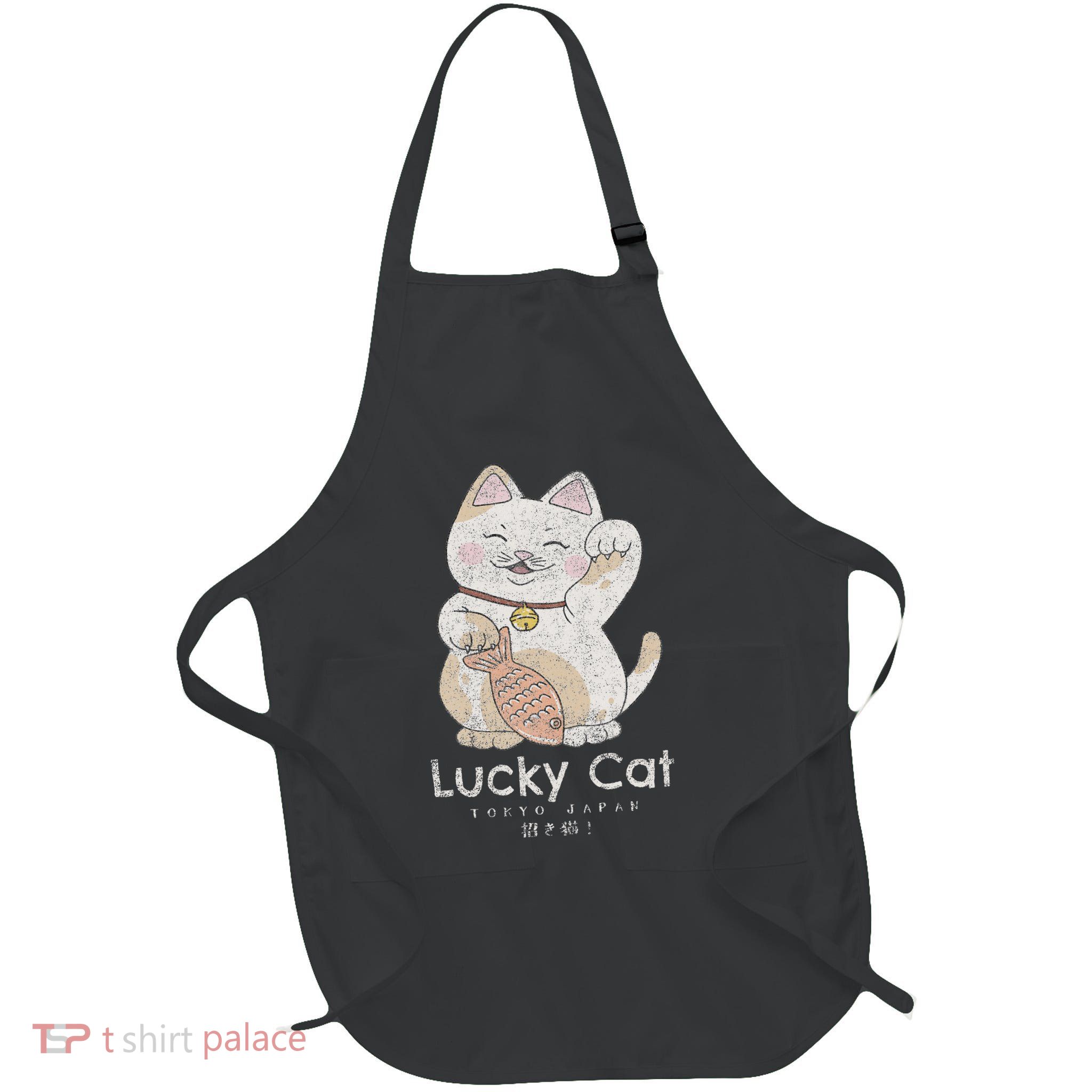 Travel Apparel Tokyo Lucky Cat Full-Length Apron With Pockets