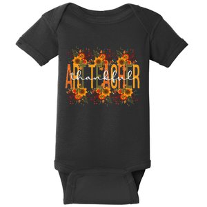 Thankful Art Teacher Thanksgiving Art Teaching Baby Bodysuit