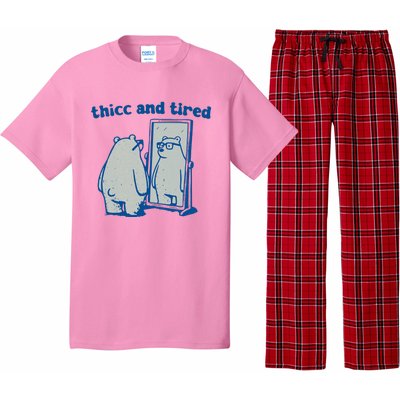 Thicc And Tired Bear Pajama Set