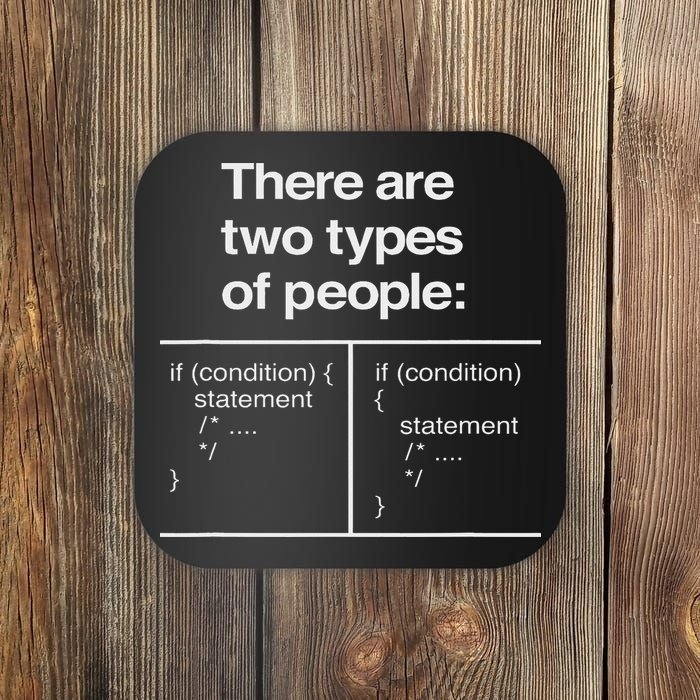 There Are Two Types Of People Funny Programmer Coder Coaster