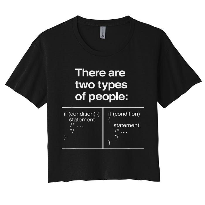 There Are Two Types Of People Funny Programmer Coder Women's Crop Top Tee