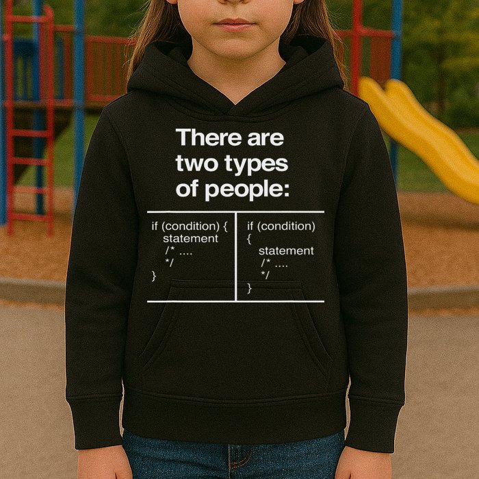 There Are Two Types Of People Funny Programmer Coder Kids Hoodie