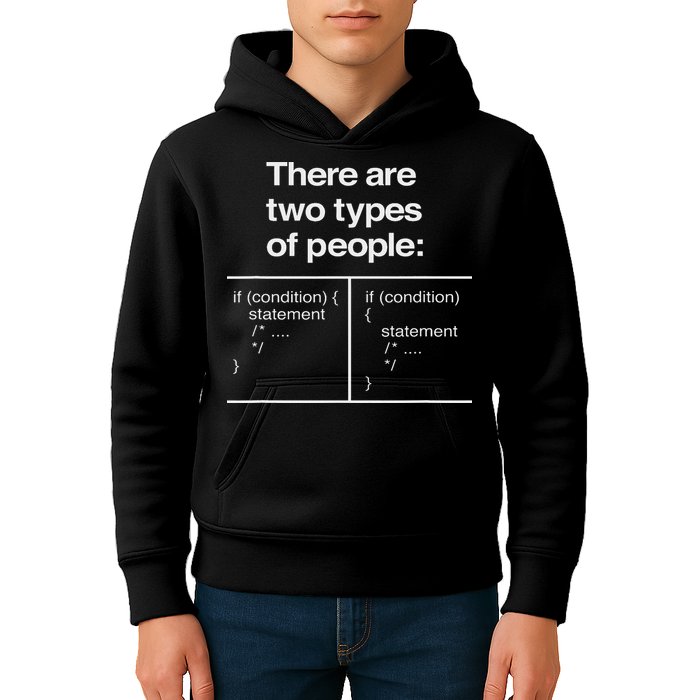 There Are Two Types Of People Funny Programmer Coder Kids Hoodie