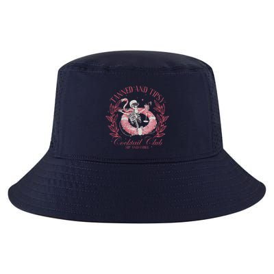 Tanned And Tipsy Summer Skeleton Pool Babe Cool Comfort Performance Bucket Hat