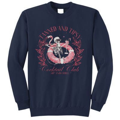 Tanned And Tipsy Summer Skeleton Pool Babe Tall Sweatshirt