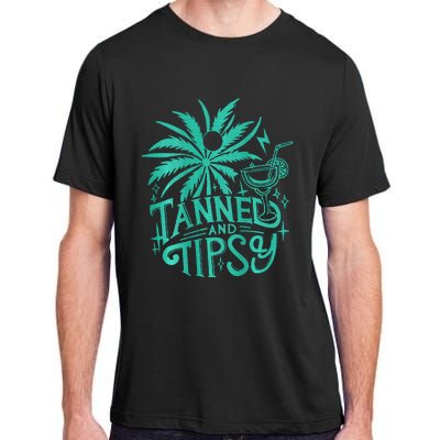 Tanned And Tipsy Beach Summer Adult ChromaSoft Performance T-Shirt