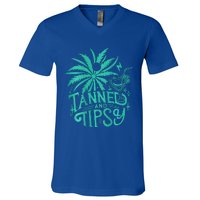 Tanned And Tipsy Beach Summer V-Neck T-Shirt