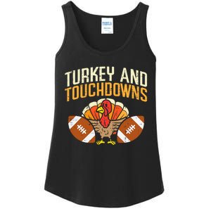 Turkey And Touchdowns American Football Thanksgiving Season Ladies Essential Tank