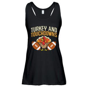 Turkey And Touchdowns American Football Thanksgiving Season Ladies Essential Flowy Tank