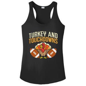 Turkey And Touchdowns American Football Thanksgiving Season Ladies PosiCharge Competitor Racerback Tank