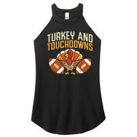 Turkey And Touchdowns American Football Thanksgiving Season Women's Perfect Tri Rocker Tank