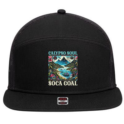 Trinidad And Tobago Flag Travel Country Tribagonian 7 Panel Mesh Trucker Snapback Hat