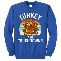 Turkey And Touchdowns Thanksgiving Football Cute Gift Sweatshirt