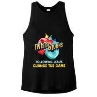 Twists And Turns VBS Follow Jesus Change The Games Ladies PosiCharge Tri-Blend Wicking Tank